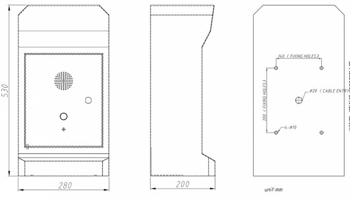 Tel&eacute;fono SOS antivand&aacute;lico de marcaci&oacute;n de un solo toque IP54 GSMR manos libres 1