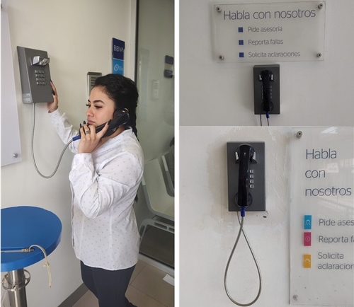 Últimas noticias de la empresa sobre Teléfono resistente del vándalo de JR201-FK instalado en el banco local de México