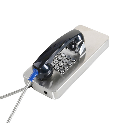 Un buen precio. El teléfono de la prisión de acero inoxidable llama a la pared montado contra el teléfono de la cárcel de vandalismo en línea