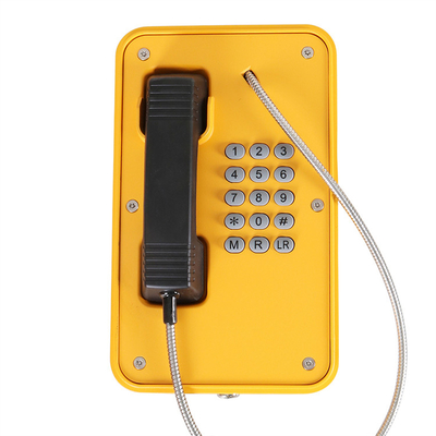 Un buen precio. Línea teléfono resistente accionado de JR103-FK a prueba de vandalismo con el amarillo de goma del telclado numérico en línea