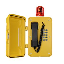 Un buen precio. Teléfonos industriales para exteriores de alta resistencia con luz de advertencia en línea