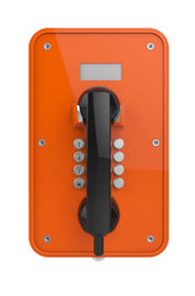 Un buen precio. Teléfono industrial naranja resistente a la intemperie con pantalla LCD y auricular resistente en línea