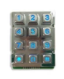 Un buen precio. Cubra con cinc el telclado numérico rugoso de las llaves de la retroiluminación azul 12 de la aleación con Pin 9 en línea