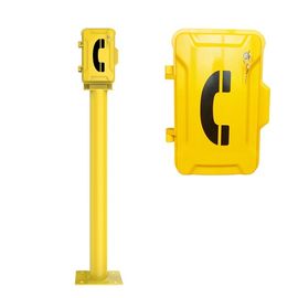 Un buen precio. Teléfono industrial amarillo antivandálico resistente a la intemperie con poste y cerradura con llave en línea