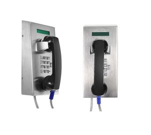 Teléfono análogo industrial de la prenda impermeable del acero inoxidable con la exhibición del LCD