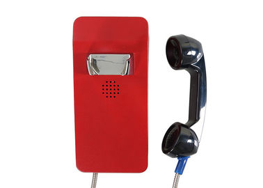 Escritorio resistente del teléfono del vándalo rojo que monta prenda impermeable del sorbo de Ip66 G/M 2 años de garantía