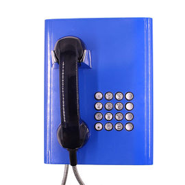 Interno rugoso del servidor del teléfono resistente público del vándalo con el botón del control de volumen
